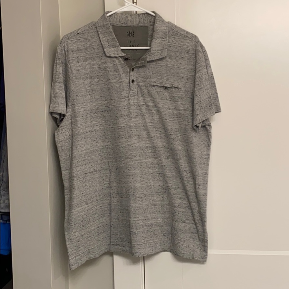 Grey Striped Men’s Polo